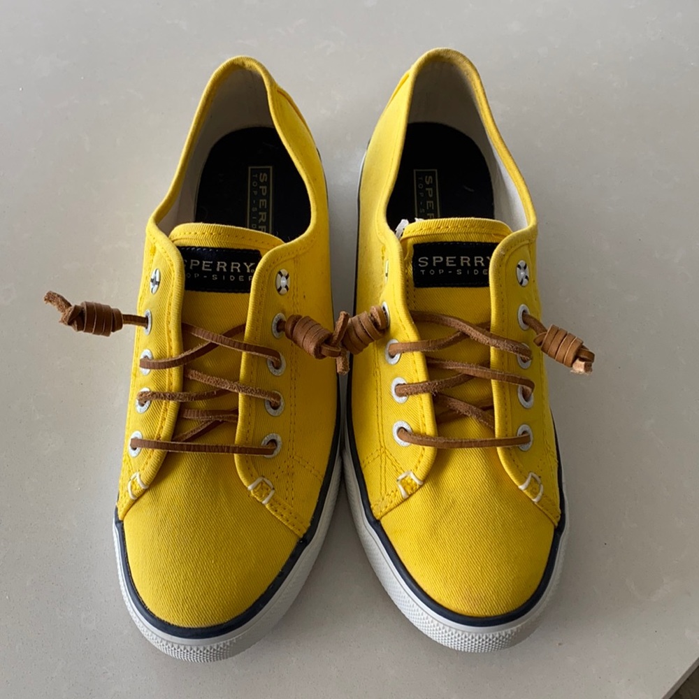 Yellow Sperry Topsiders